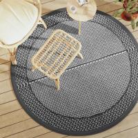 vidaXL Alfombra de exterior ARAKIL gris Ø160 cm PP en color Negro y gris/Marrón/Blanco y gris y más - details 0