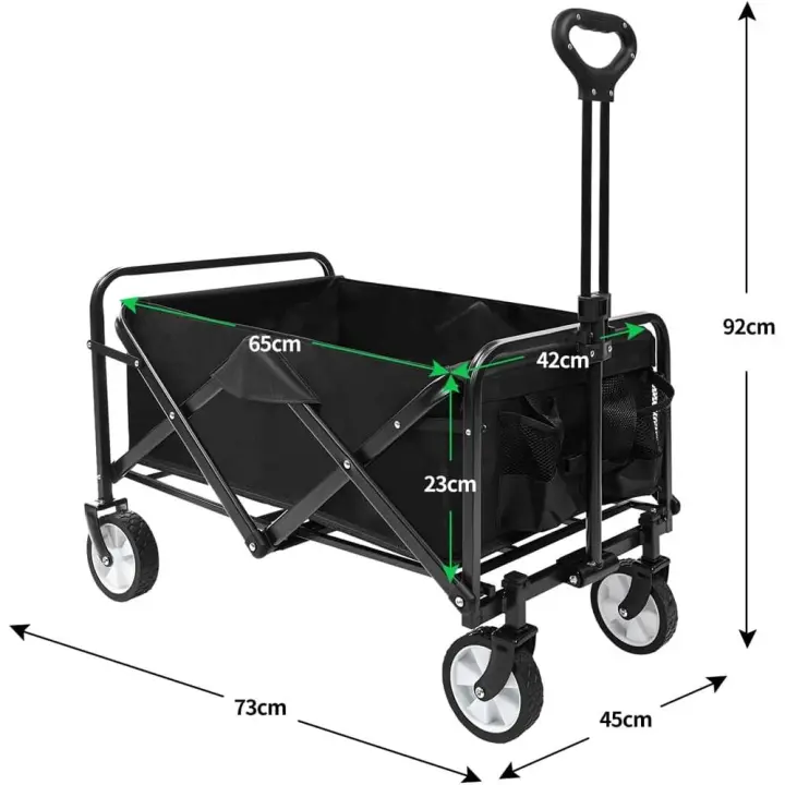 Yumo House Carro de Mano Plegable Carrito de Transporte para Jardín Casa Almacén Playa 4 Ruedas Bolsa, LARGO 73CM X ANCHO 45CM X ALTO 46CM - 1