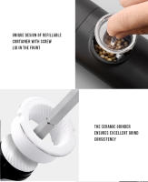 Juego De Molinillos Eléctricos De Pimienta Y Sal Con Base LED Regulable Recargable Herramienta De Cocina Ecológica Plástico - details 8