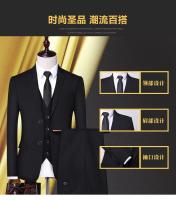 Traje Formal Para Hombre S-6XL Con Chaleco Y Pantalones Traje De Novia Elegante Para Trabajo Y Oficina En Color Sólido Talla Slim Material Poliéster Y Viscosa - details 8
