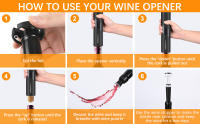 Sacacorchos Eléctrico Kit 3 en 1  Abridor de Vino Descorchador de Botellas Electrico con Cortapapeles/Vertedor de Vino / Tapón de Vino, el Regalo para Los Amantes del Vino - details 8