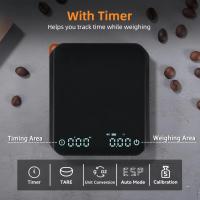 Báscula de café digital con temporizador, 2 kg/0,1 g, mini báscula de café recargable de alta precisión con 3 modos para café espresso y café vertido, báscula de café digital portátil - details 0