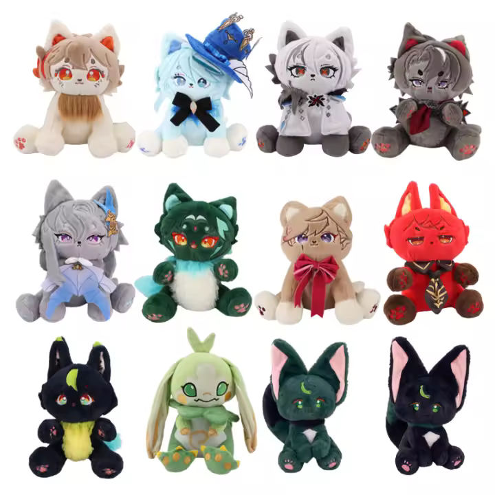 Peluche Genshin Impact Kazuha Arlecchino Furina Gato Anime Kawaii Relleno De Algodón PP Regalo De Cumpleaños De Halloween Para Niños Y Adultos - 1