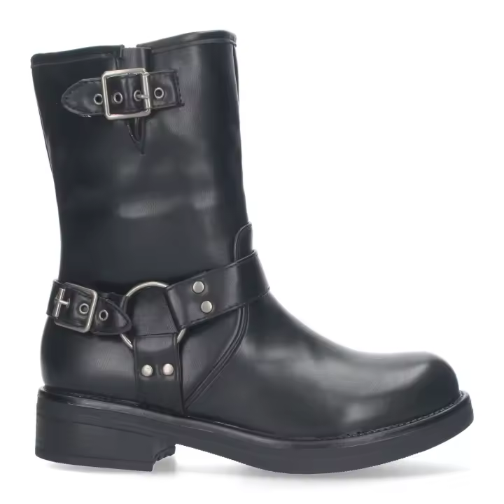 PuntoSalao Botas estilo motero biker para mujer color negro YY-79 - 1