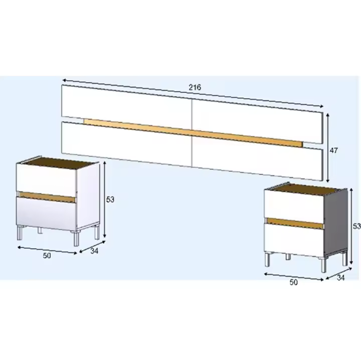 Habitdesign -Cabecero con mesitas Tempus - 1