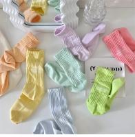 Calcetines De Moda Para Mujer Estilo Coreano Coloridos Absorbentes De Sudor Deporte Verano Delgados Suaves Talla Ajustable - details 5