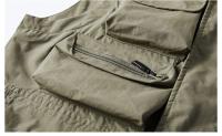 Chaleco De Hombre Para Exteriores Con Multiple Bolsillos Color Sólido Para Pesca Director Reportero Trabajo Fotografía Casual Chaqueta Cintura - details 10