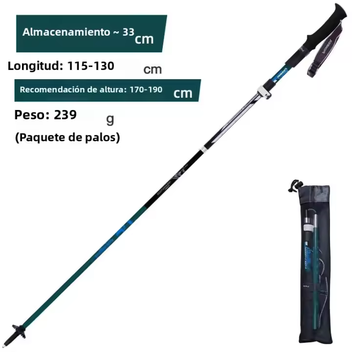 Palo De Camuflaje Ultraligero Plegable Con Absorción De Choque Para Senderismo Montañismo Camping Viajes Y Excursiones Al Aire Libre - 1