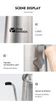 MOBI GARDEN Kettle De Café a Mano En Acero Inoxidable Para Uso Interior Y Exterior Sin Plegable Apta Para Agua Hervida - details 8