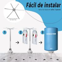 Secadora de ropa portátil por aire caliente sin rozamiento por 1.000 wat. 10 kilos de ropa. Secamatic Turbo Plus de XSQUO Useful Tech - details 5