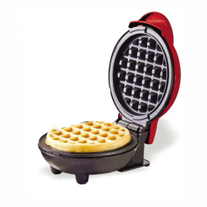 Porcheddu Máquina de gofres Eléctrica para el desayuno, Mini olla para gofres, Horno para pastes, bujas, 350W Machine à Petit Gaufres avec Revêtement Antiadhésif, mini Gofrera Roja 350W - Ideal para Gofres y Wafles-gofrera 3 es - 1