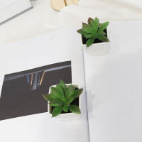 1PC Mini Suculentas Artificiales En Maceta Para Decoración De Escritorio Y Estante De Libros Oficina Planta De Silicona Para Exposición - details 2