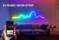 Luces LED Neón Wiscolor 5V USB RGBIC 1M 2M 3M 5M Impermeables Con Control Remoto Y Sincronización Musical Para Decoración De Hogar - details 3