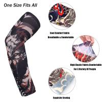 1Pcs Protección Solar Deportiva Para Hombres Manguitos De Brazo Con Estampado De Flores Y Tatuajes Cubierta Para Baloncesto Y Exterior - details 4