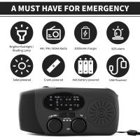 Radio De Mano Con LED Y Alerta Meteorológica AM/FM NOAA Portátil Generador Solar Con Dynamo Y 2000mAh Para Emergencias - details 5