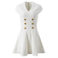 Nuevo 2024 Vestido Mini Elegante De Verano Para Mujer Estilo Lady Sin Mangas Cuello En V Outwear Dobladillo Basic Nylon Viscosa - details 2