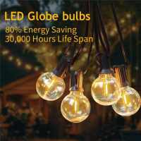[2 Paquete] Guirnaldas Luces Solar Exterior, 13M 15+1 LED Bombillas, 4 Modos, Impermeable Cadena de Luces para Jardín, Terraza, Patio, Fiesta - details 2