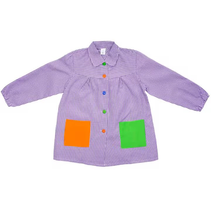 DEKORA SOUL - Bata Escolar, Babi Escolar Infantil para Guarderia y Colegio, Bata Escolar Niño Niña con Botones y Cuello - 1