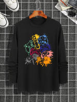 Camiseta De Manga Larga Para Hombre Con Impresión Cuello Redondo Versátil Casual De Verano Prenda De Vestir Para Todo El Año - details 3