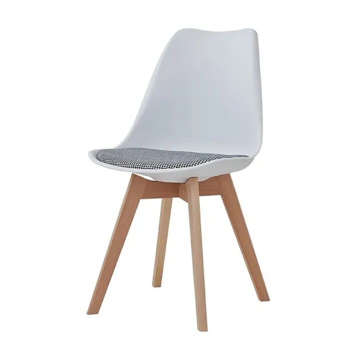 ORION91 Silla LYRA Cojín Acolchado de Lino, Sillas para Cocina, Oficina, Sala de Estar – Color BLANCO 40 x 49 x 82 cm - SpazioLuzio - 1