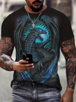 Camiseta Para Hombre Diseñadora Con Impresión 3D De Dragón Estilo Harajuku Moda Casual Camiseta De Verano Con Mangas Cortas Para Ropa De Calle - details 1