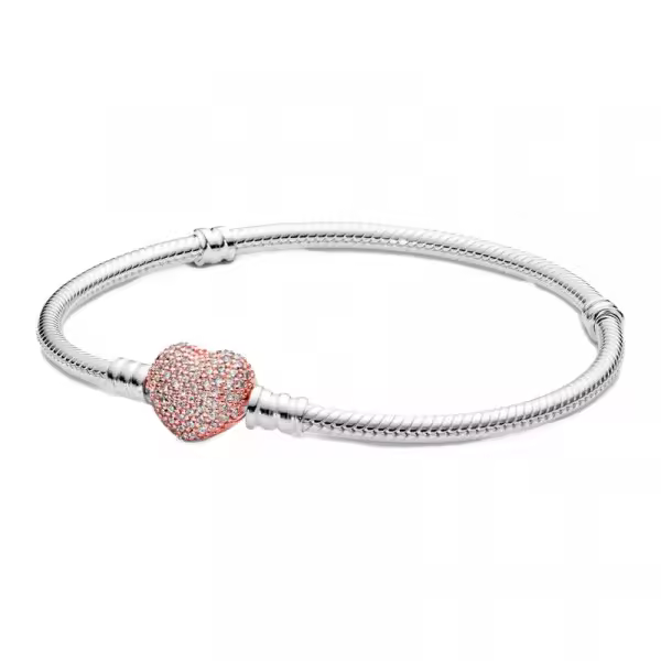 Pandora - Pulsera Moments con cierre corazón para charms 586292CZ - 1
