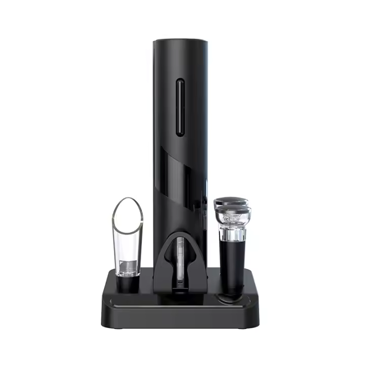 Kit Eléctrico para Abrir Botellas de Vino Kolitong (Caja Regalo Elegante) | Abridor Un Toque + 6 Piezas de Utensilios de Vino | Base Portátil · Inoxidable Profesional · Ideal para Hogar y Fiestas KB1-601901A - 1