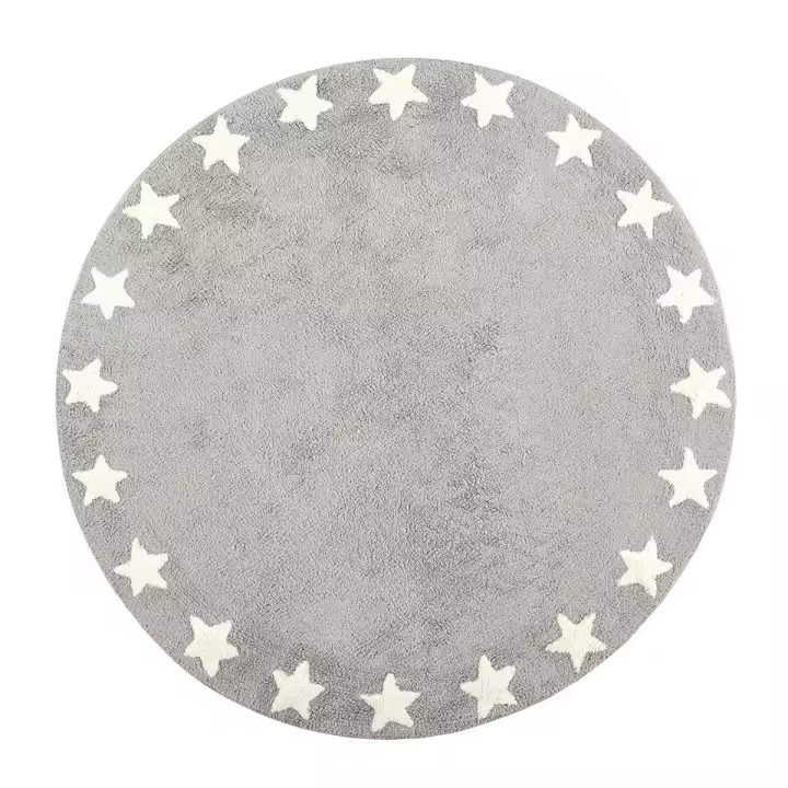 Parentesi Quadra  -  ALFOMBRA BATMATH REDONDA ESTRELLAS GREY - 1