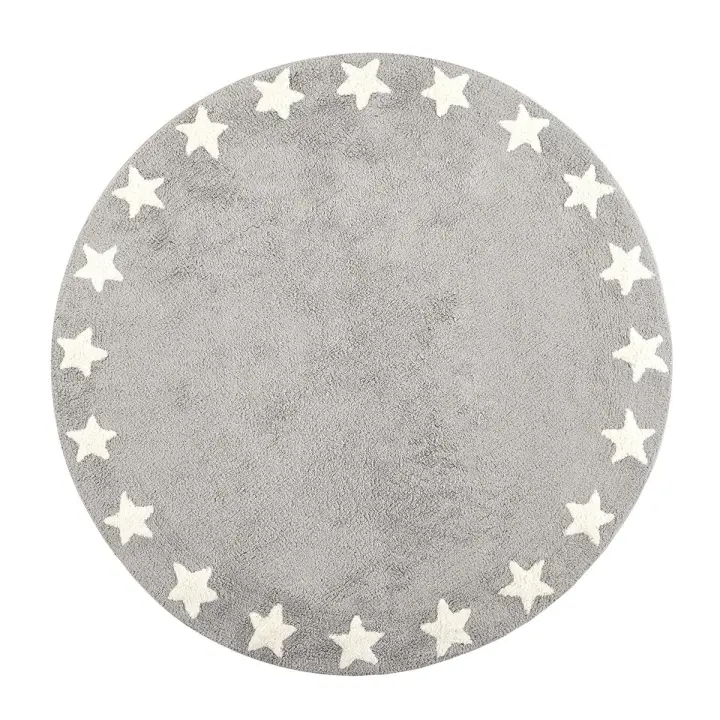 Parentesi Quadra  -  ALFOMBRA BATMATH REDONDA ESTRELLAS GREY - 1
