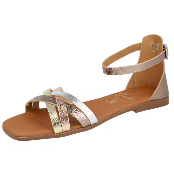 Shoes Sandalias Planas marca Oh! My Sandals para mujer en color metalizado - 1