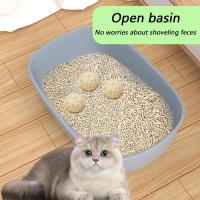 Caja De Arena Para Gatos Semi-Apellada Con Antisalpicaduras Fácil De Limpieza Con Palita Para Limpieza De Gatos Material De Plástico - details 2