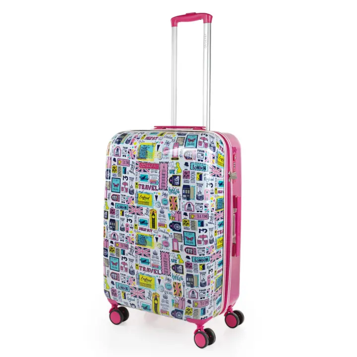 Maleta MEDIANA FUCSIA Skpat colección LONDON 60 Litros - Rígida de 4 RUEDAS 360 - CANDADO TSA integrado - 3 Años GARANTÍA - 1