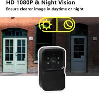 Timbre de vídeo inalámbrico con cámara 1080p con pantalla de vídeo IPS de 4,3 pulgadas, audio bidireccional, visión nocturna, impermeable ip65, 70 ° de ancho, sin wifi - details 2