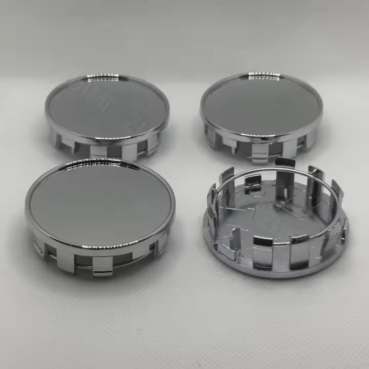4Pcs 54mm Cubiertas De Eje Para Ruedas De Coche En Negro Y Plateado ABS Plástico Accesorios Automotrices Protección Contra Polvo - 1