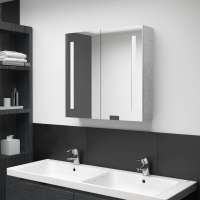 vidaXL Armario de baño con espejo y LED color 62x14x60 cm en color Roble/Gris/Negro brillo y más | almacenamiento funcional diseño moderno para baño dormitorio sala - details 5