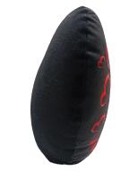 Cojín en forma de corazón loneta negro y rojo con la palabra "Love" dentro de dos corazones Arte Model 30 cm - Hecho en España - ideal para demostrar tu amor a esa persona especial - details 2