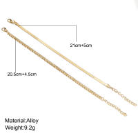 Pulsera De Tobillo Vintage En Color Oro Cadena Plana De Serpiente Para Mujer Niña Moda Sencilla Playa Verano Joyería De Pies - details 3