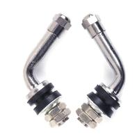 4pcs Valvulas De Neumáticos Metálicas Cromadas 90 Grados En Tubo Accesorios De Coche Largo En Forma De L Para Automóviles - details 6