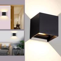 luces LED de pared, lámparas de pared para interior y exterior, ángulo de haz ajustable, luz cálida de 6 W, color negro - details 2