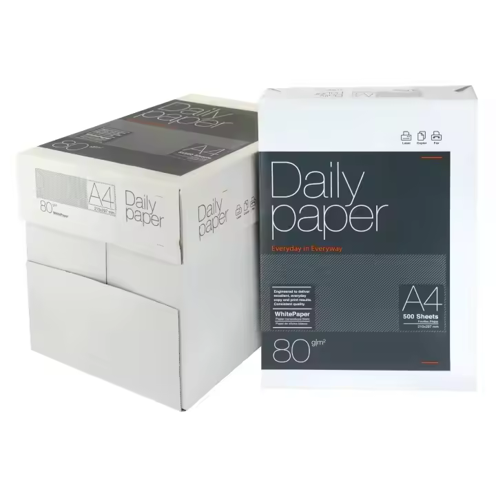 Caja 5 paquetes folio A4 500 hojas Daily Paper folio - Papel multiusos para impresora y fotocopiadora tanto doméstica como de oficina - papel blanco de 80 gramos - Fabricado por Navigator Paper - folios económicos - papel barato - 1