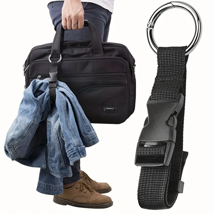 Correa Fija De Equipaje De Viaje Con Hebilla De Libera Portátil Correa Adicional Para Bolsas De Viaje Soporte De Chaqueta De Nylon Sólido - 1
