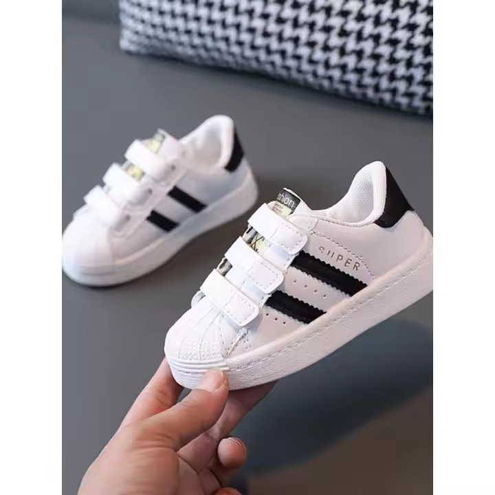 Zapatillas Infantidyles Antideslizantes Blancas Para Niños Y Niños Con Hebilla Cierres Transpirables Zapatos Casuales Para Bebés Y Niños - 1
