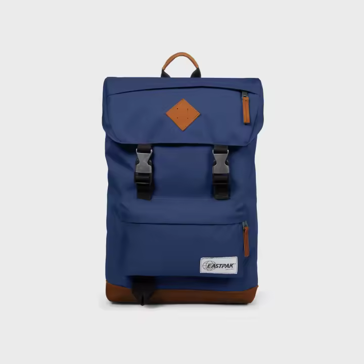 Mochila Eastpak de Cuero con Logo Retro y Compartimento Espacioso - 1