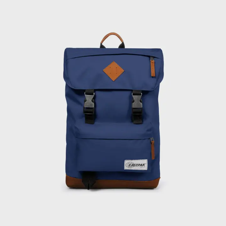 Mochila Eastpak de Cuero con Logo Retro y Compartimento Espacioso - 1