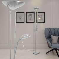 vidaXL Lámpara LED de Pie Regulable Potencia 23W Iluminación Decoración Hogar Color Negro,  Plateado, y mas - details 1