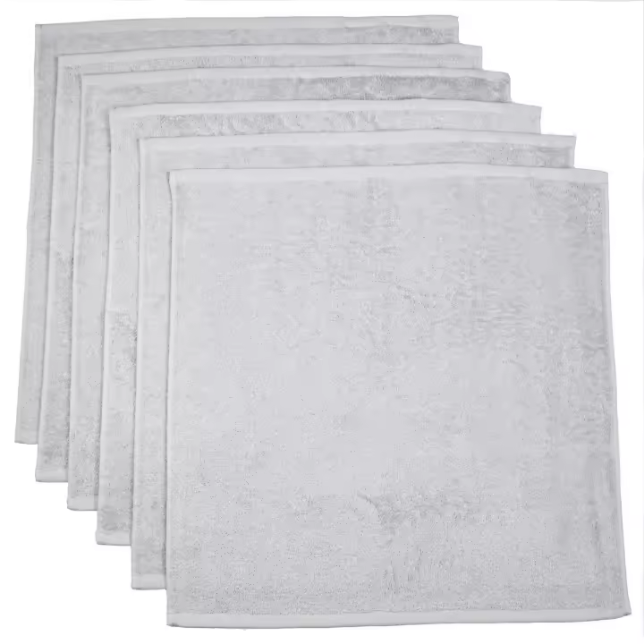 CASTMA GARANTIA DE ALTA CALIDAD - Set de 6 Paños de Cocina Rizo Modelo Basic Gris Plata 50x50cm - Absorción Alta y Secado Rápido - 1