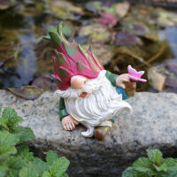 Estatua De Hadas De Resina Divertida Para Jardín 1pc Mini Figura De Elfos Decoración Para El Hogar Impermeable - details 1