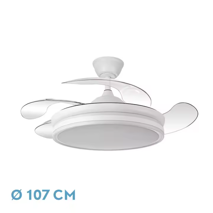 Ventilador Bayomo 59w 6980lm Blanco 4 Aspas Desp. 34,5/42x50/107 D.3 Color. Dc.remoto+Reg.Intensidad - 1
