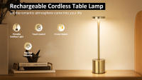 Lámpara De Mesa LED Táctil Recargable Luz Nocturna Para Escritorio Decoración De Habitación Restaurante Hotel Bar Lámpara De Lectura Sin Cable - details 8