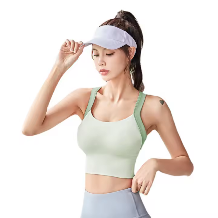 Hermoso sujetador deportivo de espalda de una pieza, chaleco de fitness a prueba de golpes de alta resistencia, almohadilla fija para el pecho, cintura y pecho - 1
